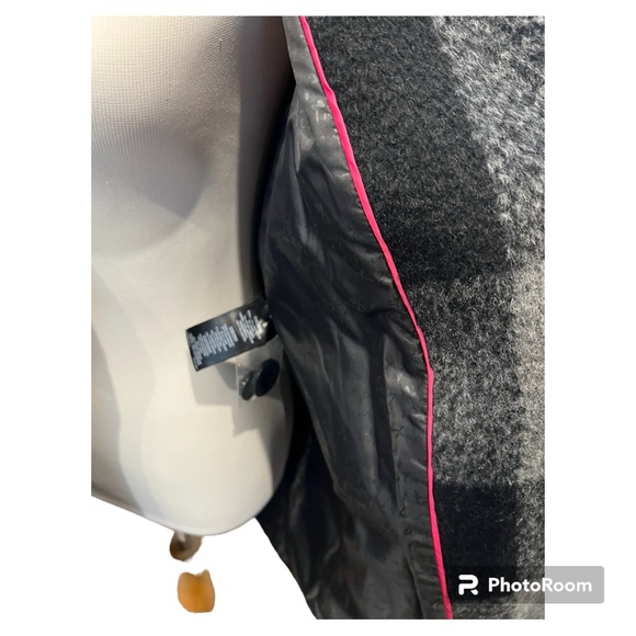 Single breasted wool blend peacoat buffalo check women’s Small S like new - Picture 7 of 9